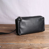 Men's Leather Clutch Wallet Soft Cowhide Mobile Phone Bag