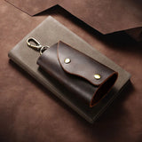 Crazy Horse Leather Key Case Waist Hanging Multifunction Keychain