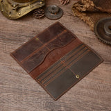 Men's Crazy Horse Leather Long Wallet