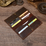 Men's Crazy Horse Leather Long Wallet