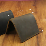 Men's Short Mad Horse Leather Mini Wallet