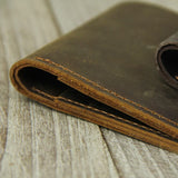 Men's Short Mad Horse Leather Mini Wallet