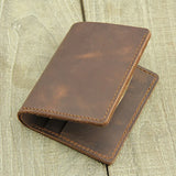 Men's Short Mad Horse Leather Mini Wallet