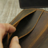 Men's Short Mad Horse Leather Mini Wallet