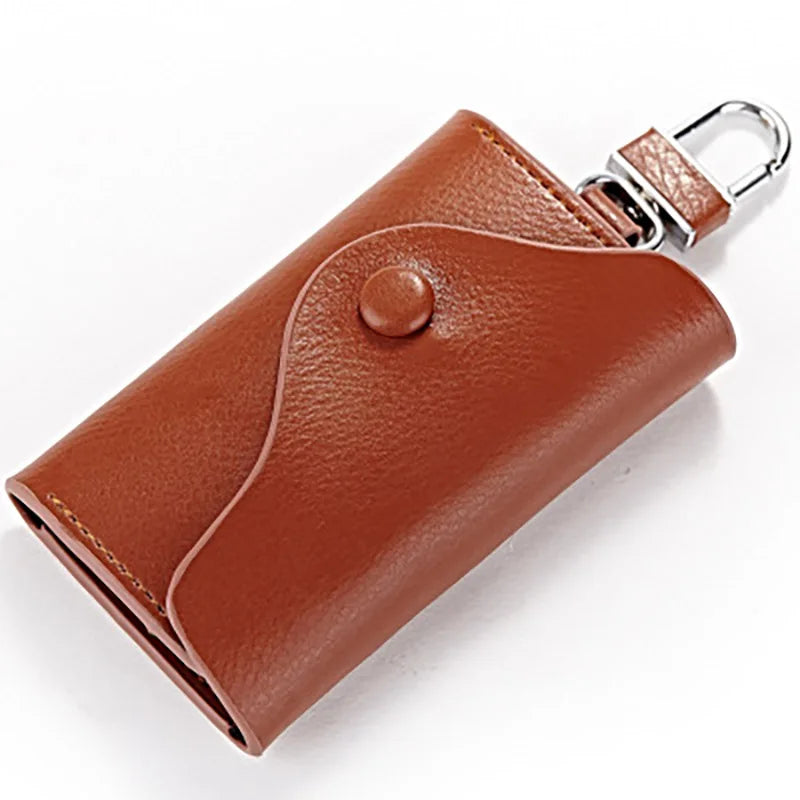 Men's Leather Home Key Case, Multi-function Compact Key Holder