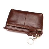 Oil Wax Leather Mini Coin Purse Key Bag Zipper Wallet