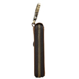 Retro Cowhide Leather Zipper Key Case Crazy Horse Leather Car Key Case