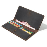 Men's Crazy Horse Leather Wallet Men's Bag Hand Bag Long Wallet
