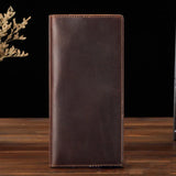 Men's Crazy Horse Leather Wallet Men's Bag Hand Bag Long Wallet