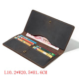 Men's Crazy Horse Leather Wallet Men's Bag Hand Bag Long Wallet