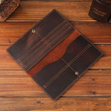 Men's Crazy Horse Leather Wallet Men's Bag Hand Bag Long Wallet