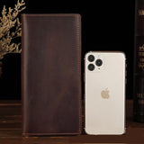 Men's Crazy Horse Leather Wallet Men's Bag Hand Bag Long Wallet