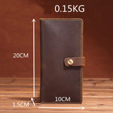 Men's Long Leather Wallet Crazy Horse Retro Business Multi-Card Position Wallet