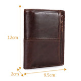 Men's Leather Wallet Short Money Clip Retro Design