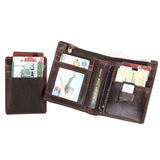 Men's Leather Wallet Short Money Clip Retro Design