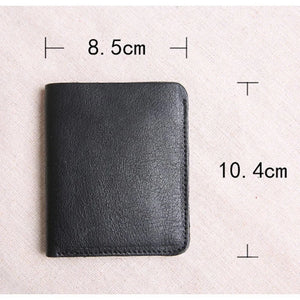 Ultra-thin Leather Wallet Short Zipper Buckle - Mini Purse for Men and Women