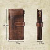 Colorful Leather Stitching Long Wallet RFID Men's Wallet