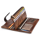 Colorful Leather Stitching Long Wallet RFID Men's Wallet