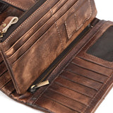 Colorful Leather Stitching Long Wallet RFID Men's Wallet