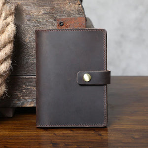 Cowhide Travel Passport Clip Multi-functional Ticket Clip Leather Document Bag