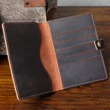 Cowhide Travel Passport Clip Multi-functional Ticket Clip Leather Document Bag
