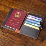 Cowhide Travel Passport Clip Multi-functional Ticket Clip Leather Document Bag
