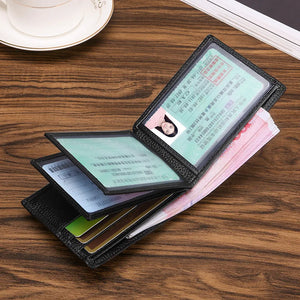 Ultra-thin Leather Men's Wallet ID Holder