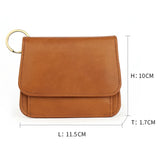 Zero Wallet Oil Wax Leather Ladies Small Purse RFID Pocket Handbag