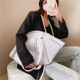Mask Shape Canvas Bag Women Shoulder Bag Large-capacity Shopping Handbag