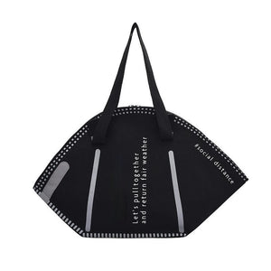 Mask Shape Canvas Bag Women Shoulder Bag Large-capacity Shopping Handbag