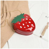 Strawberry Shape Shoulder Bag Pu Leather Crossbody Chain Handbag