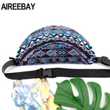 Bohemian Style Waist Pack Vintage Printed Travel Phone Pouch
