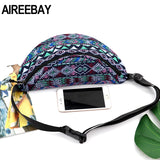 Bohemian Style Waist Pack Vintage Printed Travel Phone Pouch