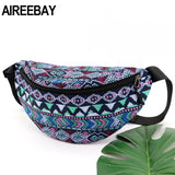 Bohemian Style Waist Pack Vintage Printed Travel Phone Pouch