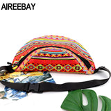 African Printing Women Fanny pack Hip Chest Bag Large Capacity Waist Belt Bag