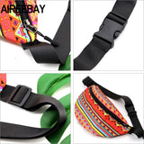 African Printing Women Fanny pack Hip Chest Bag Large Capacity Waist Belt Bag