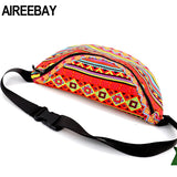 African Printing Women Fanny pack Hip Chest Bag Large Capacity Waist Belt Bag