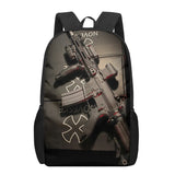 AK47 Handgun Bullets 3D Print Backpack for Boys Girls 16 Inch School Bag