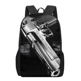 AK47 Handgun Bullets 3D Print Backpack for Boys Girls 16 Inch School Bag