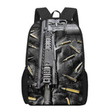 AK47 Handgun Bullets 3D Print Backpack for Boys Girls 16 Inch School Bag