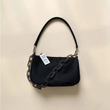 ALANOS Small Shoulder Underarm Nylon Ladies Chain Mini Purse Handbag