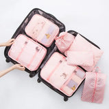 7pcs Luggage Organizer Bag Waterproof Travel Packing Cubes for Clothing Storage