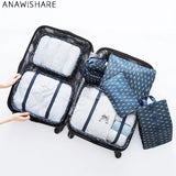 7pcs Luggage Organizer Bag Waterproof Travel Packing Cubes for Clothing Storage