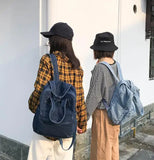 Denim Women Backpack School Bag Laptop Rucksack Travel Mochilas Femininas