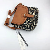 Leopard Print Canvas Crossbody Bag for Women