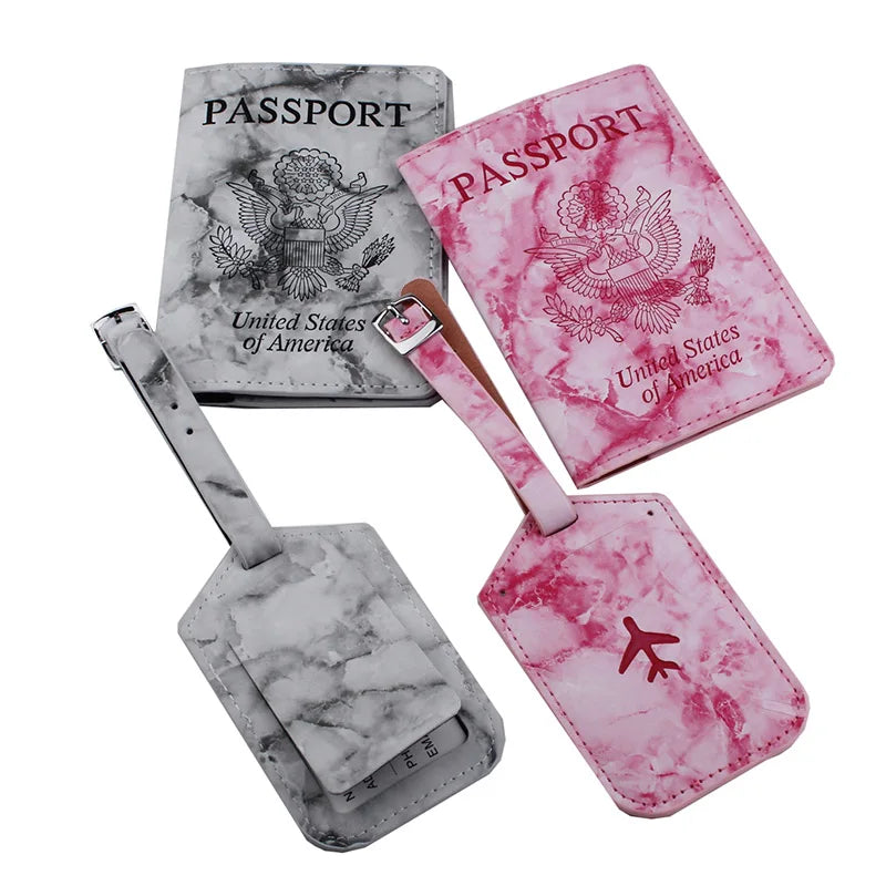 Marbling Passport Cover Luggage Tag Set
