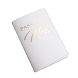 Embroidery Mr Mrs Lover Passport Cover Wedding Travel Case