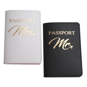 Embroidery Mr Mrs Lover Passport Cover Wedding Travel Case