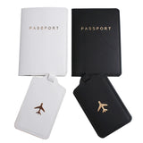 Solid Airplane Passport Cover Luggage Tag Couple wedding Passport Cover Case