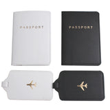Solid Airplane Passport Cover Luggage Tag Couple wedding Passport Cover Case